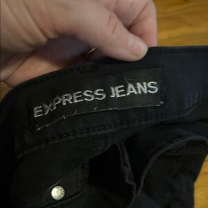Express Black Distressed High Rise Women Skinny Stretch Jeans